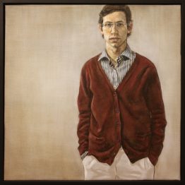 "Self portrait", oil on linen, 40 x 40 cm. Jose Antonio Ochoa